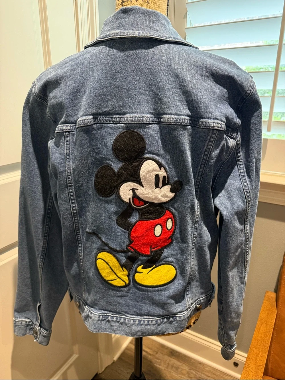 Her Universe Blue Denim Jacket with Frayed Mickey Mouse Appliqués - Picture 4 of 4